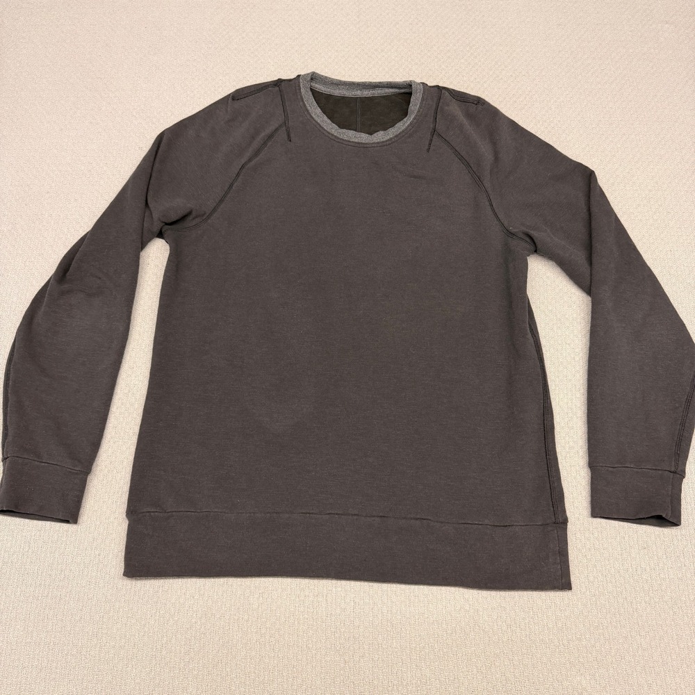 Lululemon Sweatshirt Mens Medium Gray Crew Neck Pullover Athleisure Casual